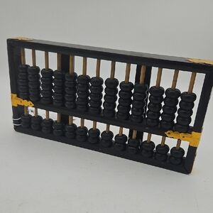 Black Wooden Abacus with Gold Accents